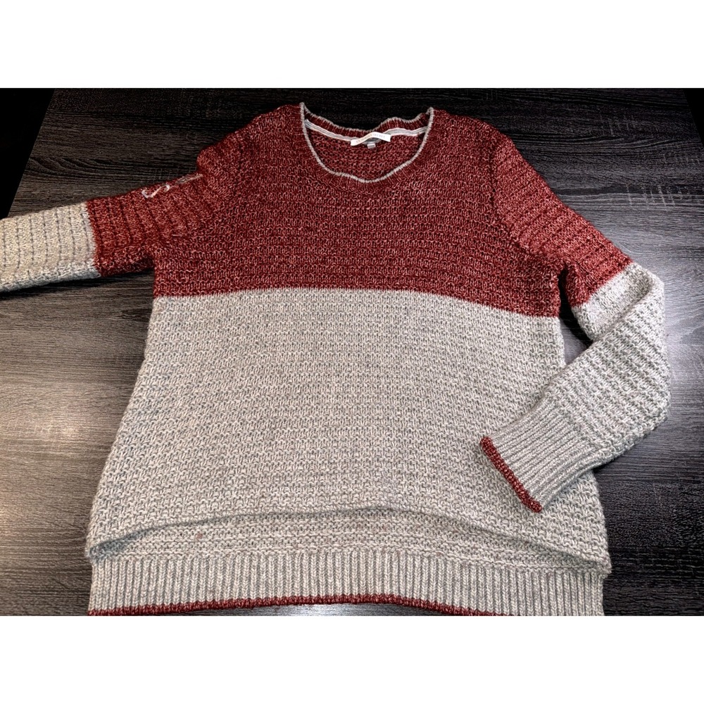 Victoria's Secret Wool Alpaca Sweater Womens L Colorblock Cozy Cabin Knit